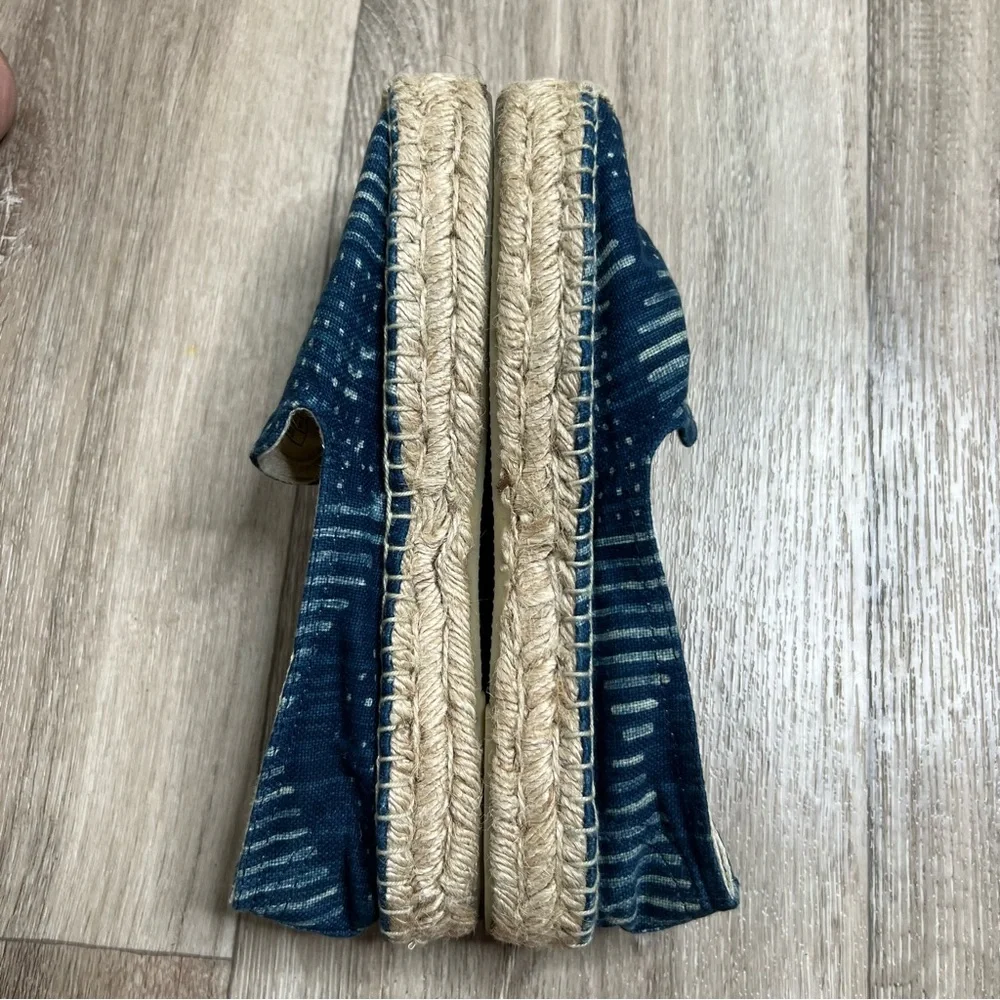 Soludos Blue Canvas Slip On Espadrilles Size 7